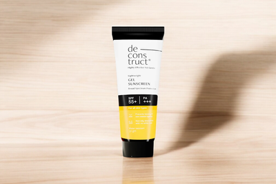 deconstruct Sunscreen SPF 55+ PA+++ Lightweight Gel Sunscreen | No White Cast | For men & Women | (50 g)